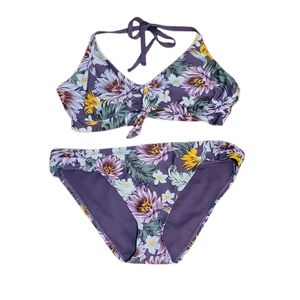 Size XL 14/16 purple floral bikini